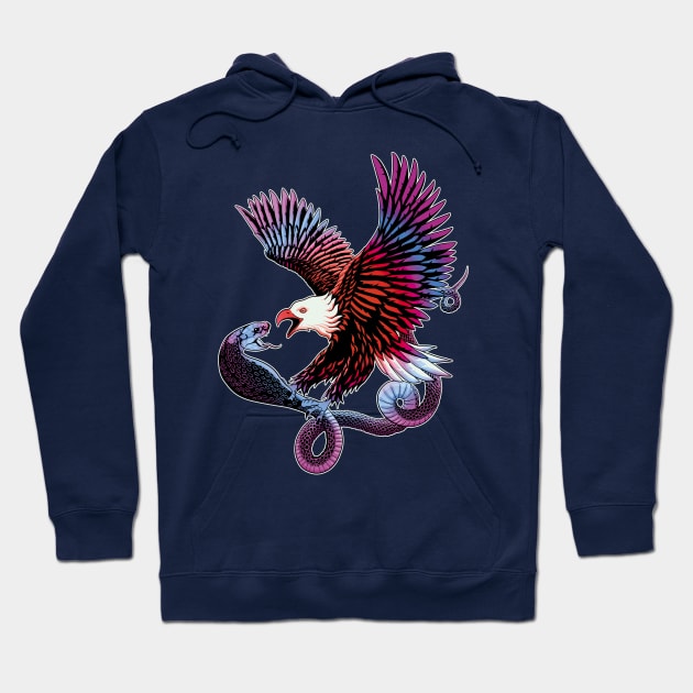 Eagle and Snake Graphic Design Hoodie by TMBTM